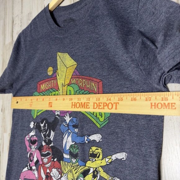 Mighty Morphin Power Rangers Heathered Blue Graphic Short Sleeve T Shirt Size S - Picture 4 of 6